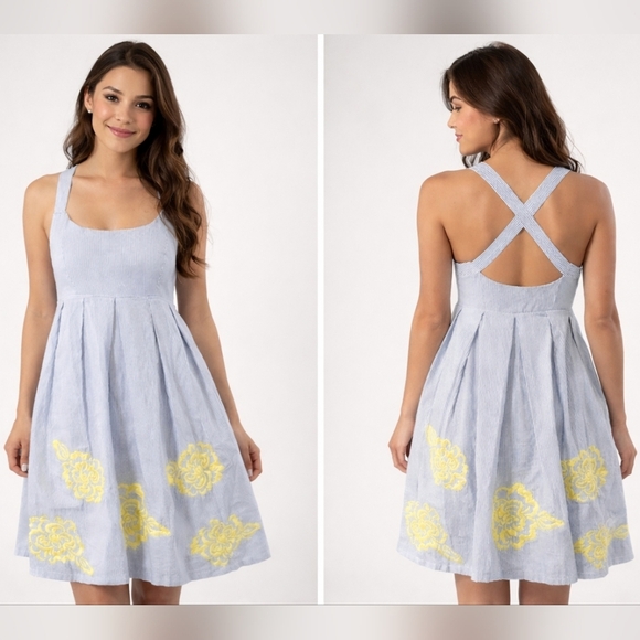 INC International Concepts Dresses & Skirts - Inc Sundress Black& White Striped Floral Sidezip Sundress sz 4P #899